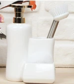 Porselen Fırçalı Süngerli Dispenser Losyonluk Sıvı Sabunluk - 3
