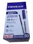 TÜKENMEZ KALEM 2021 ÜÇGEN ŞEFFAF 50 Lİ PAKET MAVİ - 1