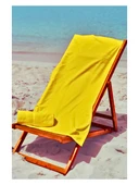 Plaj Çantasına Dönüşen %100 Pamuk Sarı Plaj Havlusu - 3