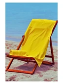 Plaj Çantasına Dönüşen %100 Pamuk Sarı Plaj Havlusu - 2