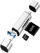 Type-C Usb Micro Sd Kart Okuyucu Çevirici Dönüştürücü Adaptör PC, Dizüstü, Tablet, Telefon Uyumlu - 1
