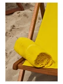 Plaj Çantasına Dönüşen %100 Pamuk Sarı Plaj Havlusu - 4