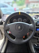 Clio 2 Araca Özel Direksiyon Kılıfı (Noktalı Karbon SARI Yüzüklü) - 1