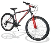 Sarissa Moon 27,5" Jant MTB Ön Amortisörlü Shimano 21 Vites V Fren Dağ Bisikleti Siyah Kırmızı thumbnail 1