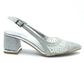 Feles Arkası Açık Şeffaf Taş Detaylı Sindirella Kadın Kısa Topuklu Ayakkabı thumbnail 6