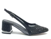 Feles Arkası Açık Şeffaf Taş Detaylı Sindirella Kadın Kısa Topuklu Ayakkabı thumbnail 11