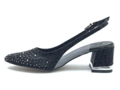 Feles Arkası Açık Şeffaf Taş Detaylı Sindirella Kadın Kısa Topuklu Ayakkabı thumbnail 3