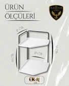 Dekoratif 2 Katlı Raf  Çok Amaçlı Organizer Paslanmaz Çelik & Ahşap Stand Salon, Mutfak, Banyo, Çalışma Alanı İçin - 2