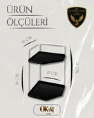 Dekoratif 2 Katlı Raf  Çok Amaçlı Organizer Paslanmaz Çelik & Ahşap Stand Salon, Mutfak, Banyo, Çalışma Alanı İçin thumbnail 2