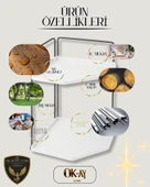 Dekoratif 2 Katlı Raf  Çok Amaçlı Organizer Paslanmaz Çelik & Ahşap Stand Salon, Mutfak, Banyo, Çalışma Alanı İçin - 5