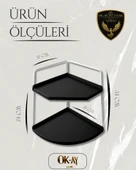 Dekoratif 2 Katlı Raf  Çok Amaçlı Organizer Paslanmaz Çelik & Ahşap Stand Salon, Mutfak, Banyo, Çalışma Alanı İçin - 2