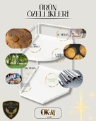 Dekoratif 2 Katlı Raf  Çok Amaçlı Organizer Paslanmaz Çelik & Ahşap Stand Salon, Mutfak, Banyo, Çalışma Alanı İçin thumbnail 5