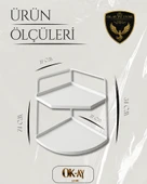 Dekoratif 2 Katlı Raf  Çok Amaçlı Organizer Paslanmaz Çelik & Ahşap Stand Salon, Mutfak, Banyo, Çalışma Alanı İçin thumbnail 2