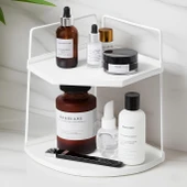 Dekoratif 2 Katlı Raf  Çok Amaçlı Organizer Paslanmaz Çelik & Ahşap Stand Salon, Mutfak, Banyo, Çalışma Alanı İçin thumbnail 1