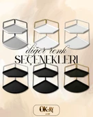 Dekoratif 2 Katlı Raf  Çok Amaçlı Organizer Paslanmaz Çelik & Ahşap Stand Salon, Mutfak, Banyo, Çalışma Alanı İçin thumbnail 4