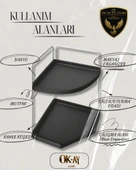 Dekoratif 2 Katlı Raf  Çok Amaçlı Organizer Paslanmaz Çelik & Ahşap Stand Salon, Mutfak, Banyo, Çalışma Alanı İçin thumbnail 3