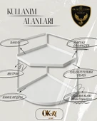 Dekoratif 2 Katlı Raf  Çok Amaçlı Organizer Paslanmaz Çelik & Ahşap Stand Salon, Mutfak, Banyo, Çalışma Alanı İçin thumbnail 3