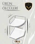 Dekoratif 2 Katlı Raf  Çok Amaçlı Organizer Paslanmaz Çelik & Ahşap Stand Salon, Mutfak, Banyo, Çalışma Alanı İçin thumbnail 2