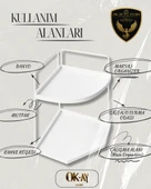 Dekoratif 2 Katlı Raf  Çok Amaçlı Organizer Paslanmaz Çelik & Ahşap Stand Salon, Mutfak, Banyo, Çalışma Alanı İçin thumbnail 3