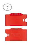 Mas 3520 Kırmızı 50'li Yatay Plastik Kart Muhafazası - 1