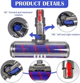 srfn ticaret Dyson Uyumlu V7/V8/V10/V11/V15 Dik Süpürge Turbo Rulo Fırça Emici Yer Başlığı - 5