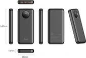 Juo 10000mAh 22.5W Dijital Led Ekranlı Taşınabilir Hızlı Şarj Cihazı Powerbank Siyah - 2