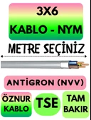 Öznur 3X6 ANTİGRON (NYM) Kablo (Gri) Metre Seçenekli - 1