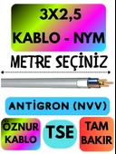 Öznur 3X2,5 ANTİGRON (NYM) Kablo (Gri) Metre Seçenekli - 1