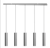 Mylights sıralı masaüstü beşli 5 li sartkıt 120cm metal gövde tasarruflu led ampul inox paslanmaz  kaplama mat sarı - 2