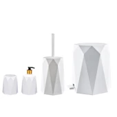 Omnipazar ELF-479 Geo 4'lü Çöp Kovalı Wc Fırçalı Banyo Seti - 6