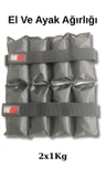 El Ve Ayak Bilek Ağırlığı 2x1kg (FİTNESS, PİLATES, KARDİYO IÇİN UYGUN) 2 adet 1 kg - 1