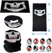 Siyah Renk Dikişsiz Çok Fonksiyonlu Çene Kafatası Yüz Maskesi Baf Buff Bandana Boyunluk Bileklik - 3