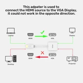 UNITEK HDMI TO VGA DÖNÜŞTÜRÜCÜ 1080P60Hz (Y-6333C01) - 6