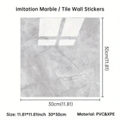 Gri Mermer Desen Du Sticker (30*30) - 3