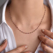 14 Ayar Altın Kaplama Amethyst  Doğal Taşlı  El Yapımı Gümüş Kolye - CNS00633 thumbnail 3