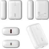 Juo 10000mAh 20W USB-A + USB-C Powerbank Taşınabilir Hızlı Şarj Cihazı Beyaz thumbnail 2