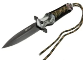 4266 Siyah Kamp Çakı 21cm - Yarı Otomatik, İpli, Kemerlikli - 1