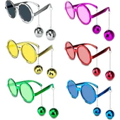 Sallanan Disko Top Küpeli Gözlük Retro Hawaii 5 Renk 6 Adet - 1