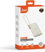 Juo Magsafe Powerbank 10000mAh Standlı 20W Dahili Type-C Kablolu Taşınabilir Hızlı Şarj Cihazı Beyaz - 4