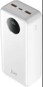 Juo 30000mAh 22.5W Dijital Led Ekranlı Taşınabilir Hızlı Şarj Cihazı Powerbank Beyaz thumbnail 1
