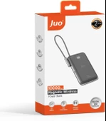 Juo Magsafe Powerbank 10000mAh Standlı 20W Dahili Type-C Kablolu Taşınabilir Hızlı Şarj Cihazı Siyah thumbnail 5