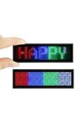 Matrix Kayan Led Yaka Rozeti Mobil Kontrollü Dijital Etiket 9×3cm - 5