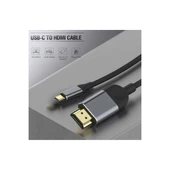 3 Metre 8 Gbps Hız 4k/30 Hz Type C To Hdmı Çevirici Dönüştürücü Tv Telefon Pc Hasır Bağlantı Kablosu - 3