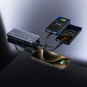 Juo 20000mAh 130W LED Ekranlı USB-A + Type-C Kablolu Powerbank Taşınabilir Hızlı Şarj Cihazı thumbnail 2