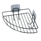 BUFFER® Yapışkanlı Banyo Köşeliği Kancalı Köşe Rafı Duş Şampuanlık Duvar Düzenleyici Organizer Raf - 4