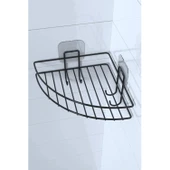 BUFFER® Yapışkanlı Banyo Köşeliği Kancalı Köşe Rafı Duş Şampuanlık Duvar Düzenleyici Organizer Raf - 8
