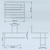 BUFFER® Kendiliğinden Yapışkanlı Tuvalet Kağıdı Tutacağı ve Yedek Raf - Siyah Modern Metal Tasarım - 4