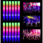 Led Işıklı Rengarenk Sünger Parti Çubuk Işıklı Kauçuk Sopa 46 cm - 4