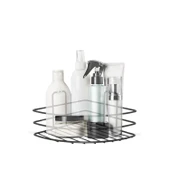 BUFFER® Kendiliğinden Yapışkanlı Montaj Gerektirmeyen Tek Katlı Banyo Askı Köşe Şampuanlık Siyah - 7