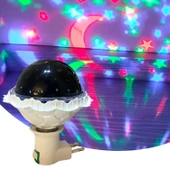 BUFFER® Kristal Gökyüzü Modlu Yıldızlı Hareketli 360 Derece Dönen Kristal Led Ampül - 1